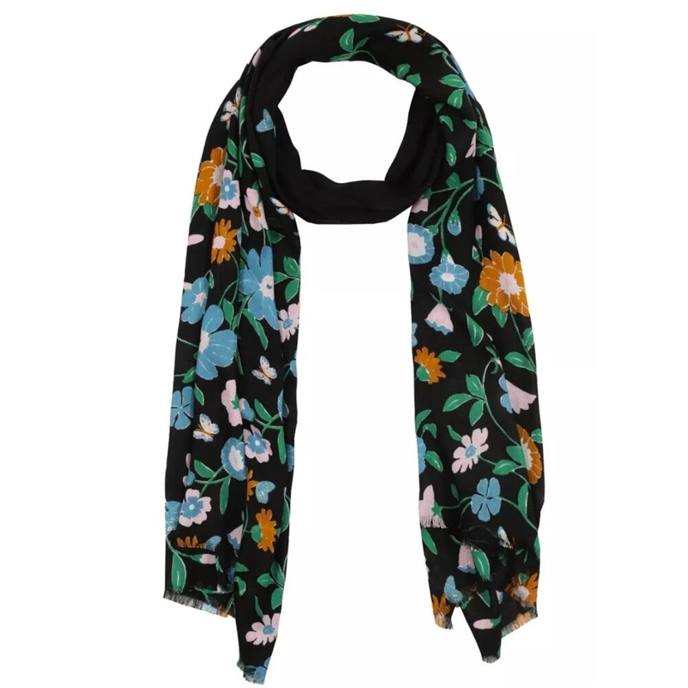 KATE SPADE SCARF KATE SPADE NEW YORK FLORAL GARDEN SPRING SUMMER VISCOSE SCARF
